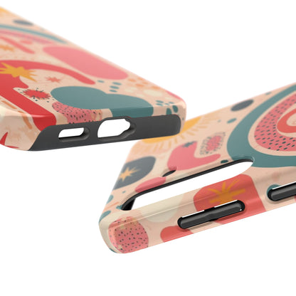 Dopamine Burst Abstract Rainbow Pattern Samsung Phone Case | Retro Sunburst Tough Case - You're My Kind of Weird