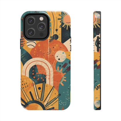 Dopamine Abstract Retro Sun and Moon iPhone Case | Tough Phone Cases - You're My Kind of Weird