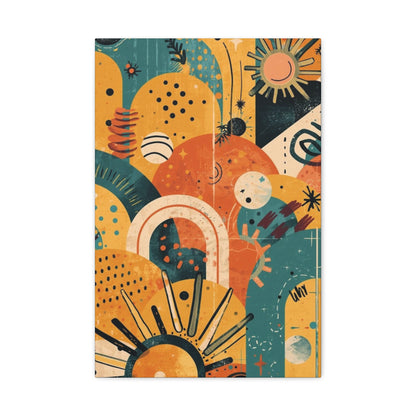 Dopamine Fun Abstract Retro Sunset Collage Canvas - You're My Kind of Weird