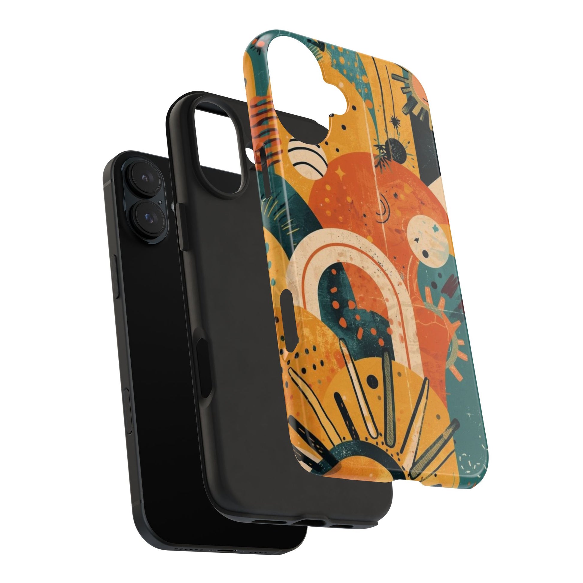 Dopamine Abstract Retro Sun and Moon iPhone Case | Tough Phone Cases - You're My Kind of Weird