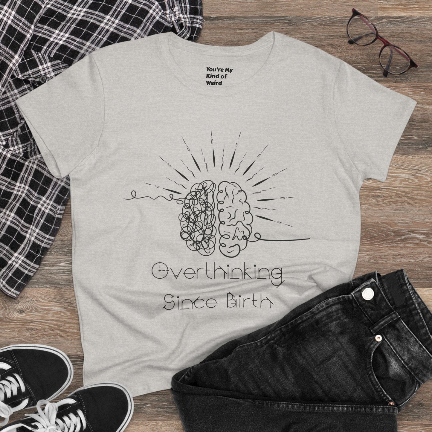 Overthinking Since Birth Tee - Women's Cotton T-Shirt, Gift for Overthinkers, Mental Health Awareness Shirt, Casual Everyday Wear, [...]