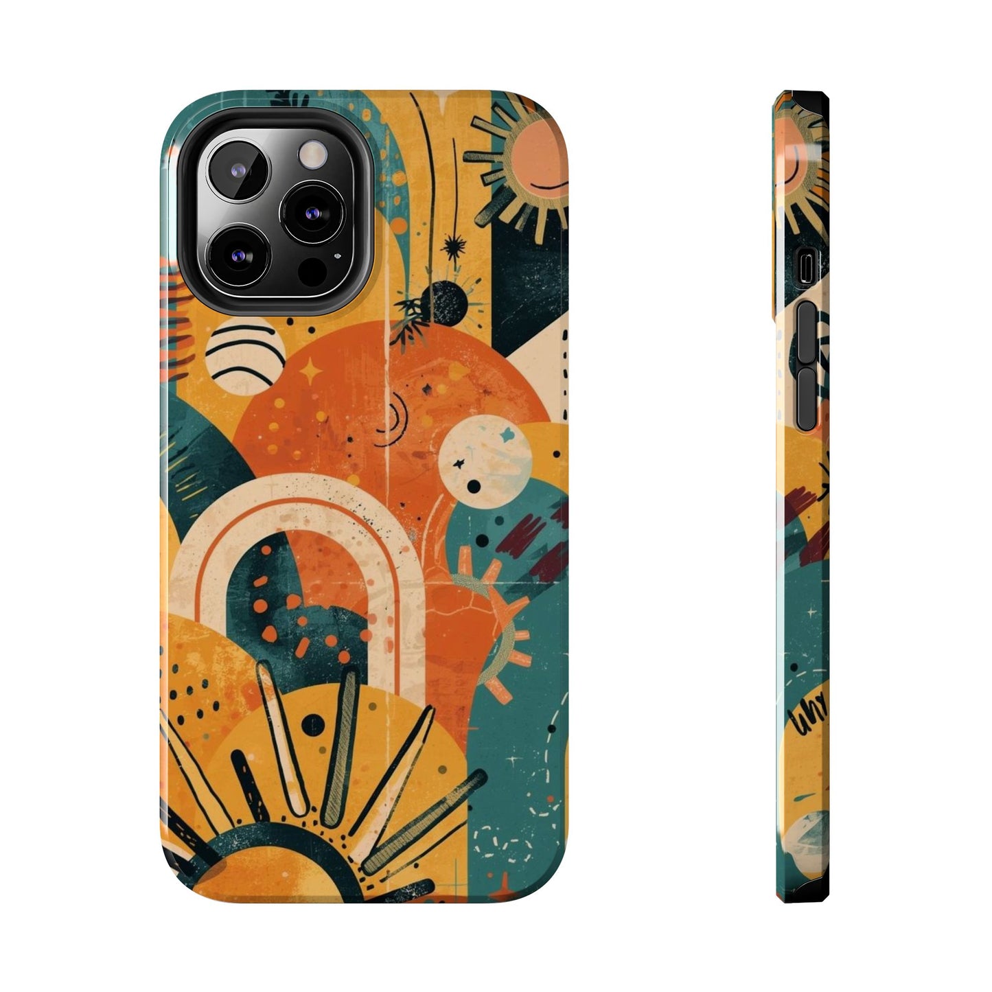 Dopamine Abstract Retro Sun and Moon iPhone Case | Tough Phone Cases - You're My Kind of Weird