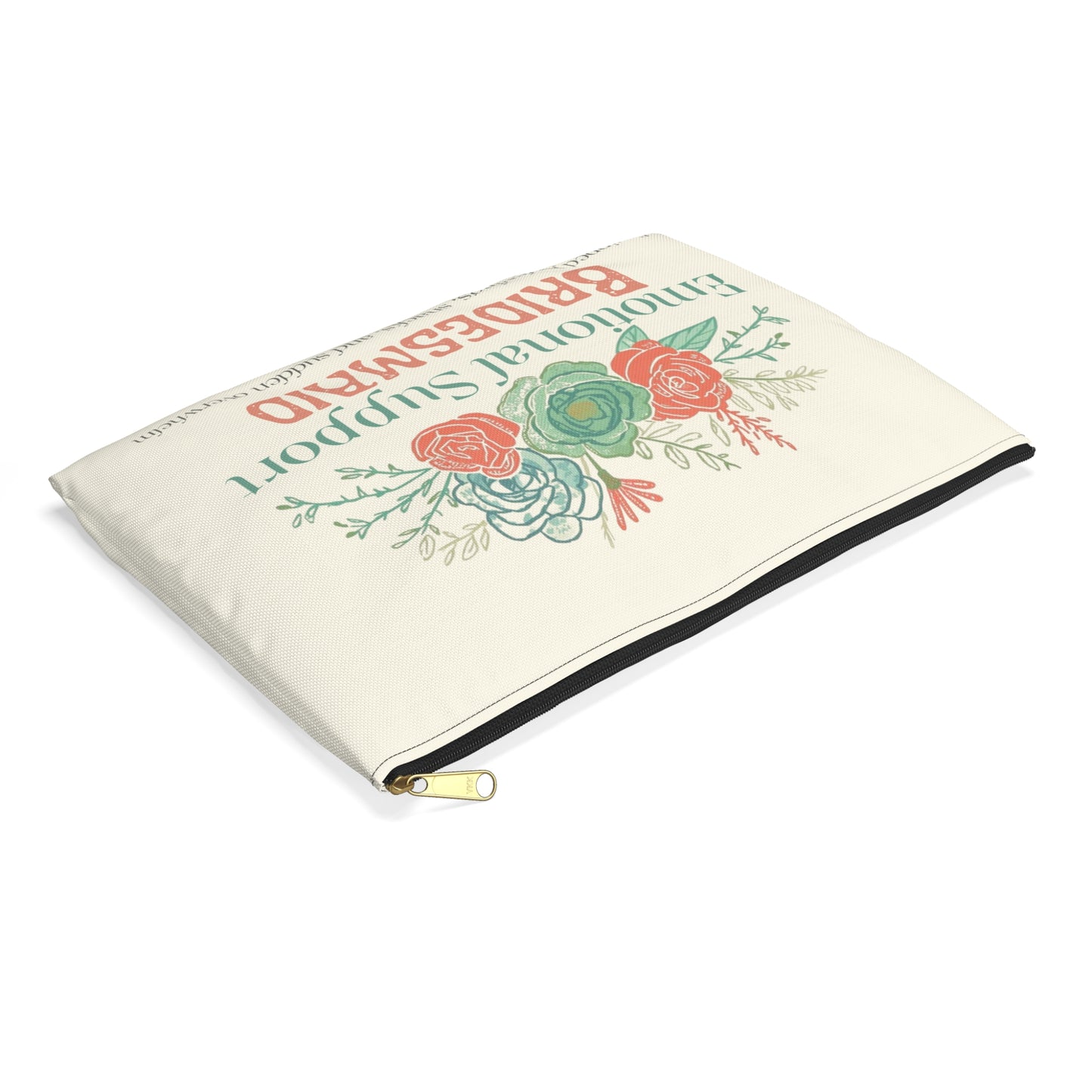 Emotional Support Bridesmaid Accessory Pouch: Floral Makeup & Jewelry Bag for Wedding Party - You're My Kind of Weird