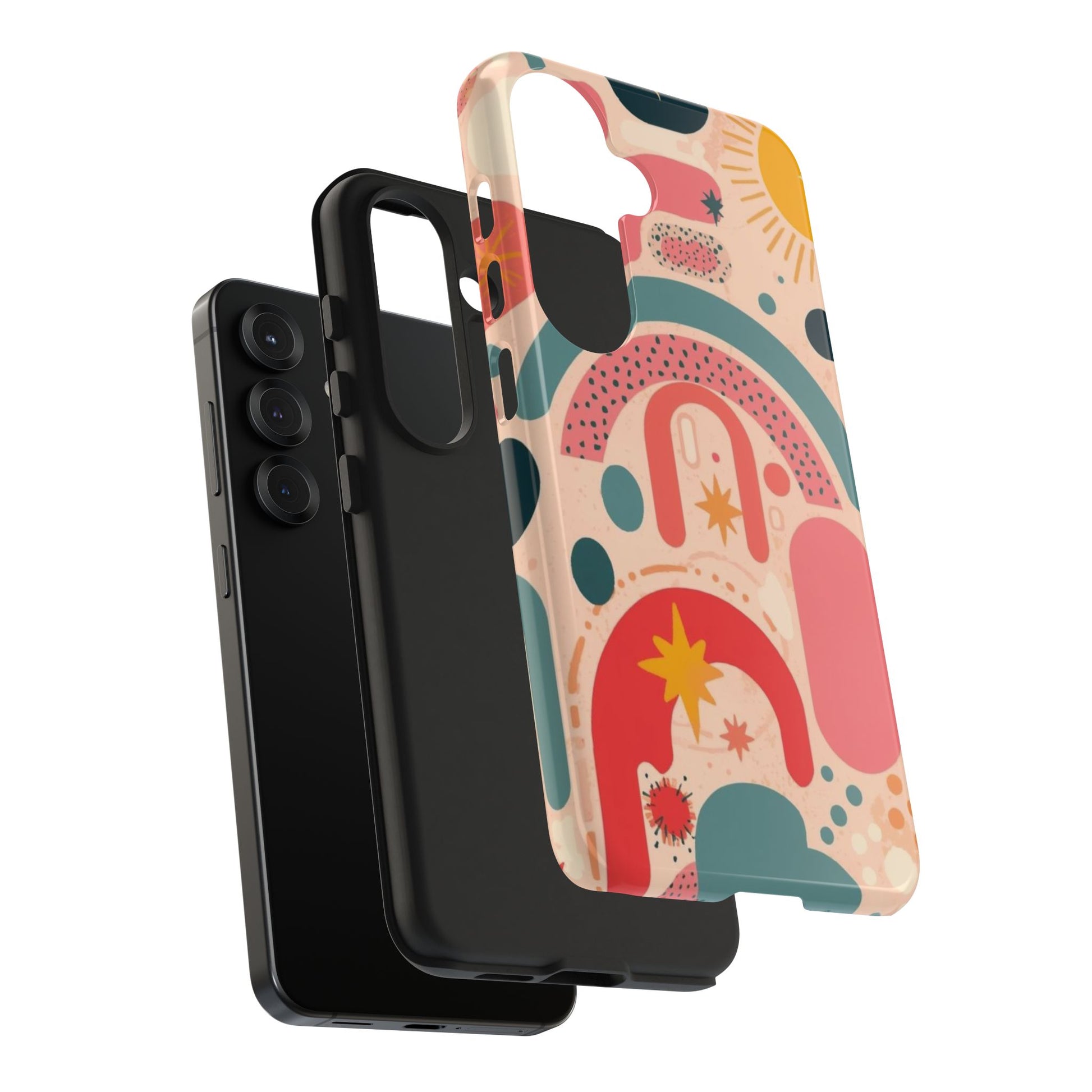 Dopamine Burst Abstract Rainbow Pattern Samsung Phone Case | Retro Sunburst Tough Case - You're My Kind of Weird
