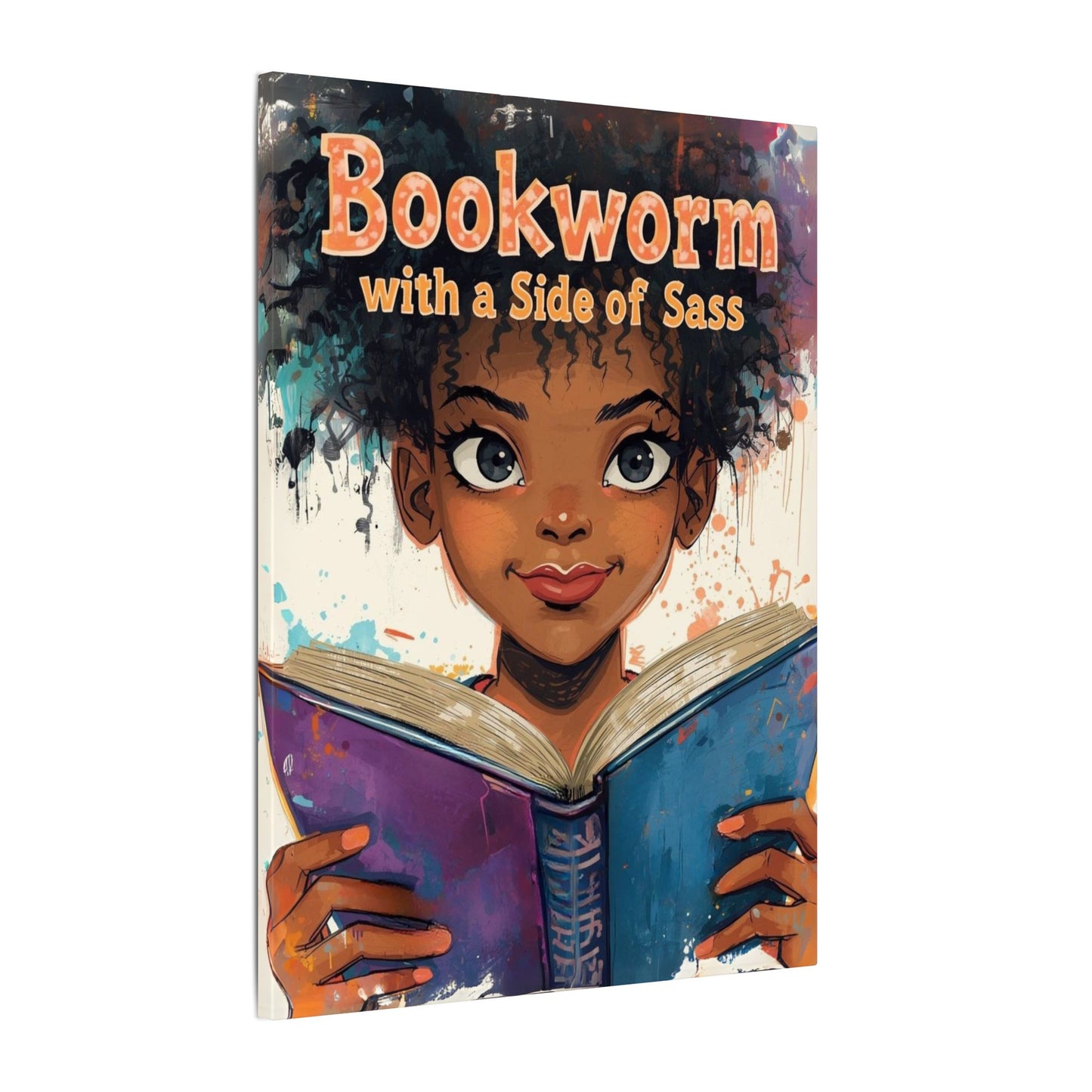 Bookworm Canvas Art | Reading Decor for Book Lovers, Wall Art for Kids, Unique Gift for Readers, Educational Wall Decor, Literary Gift