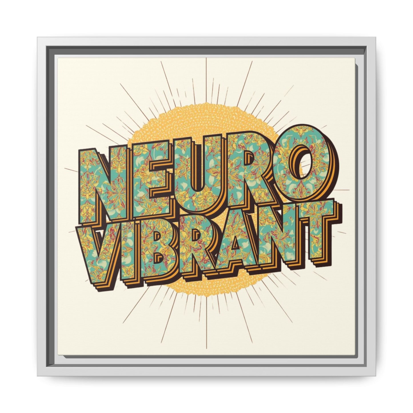 Neuro Vibrant Framed Canvas Art — Colorful Retro Wall Print - You're My Kind of Weird