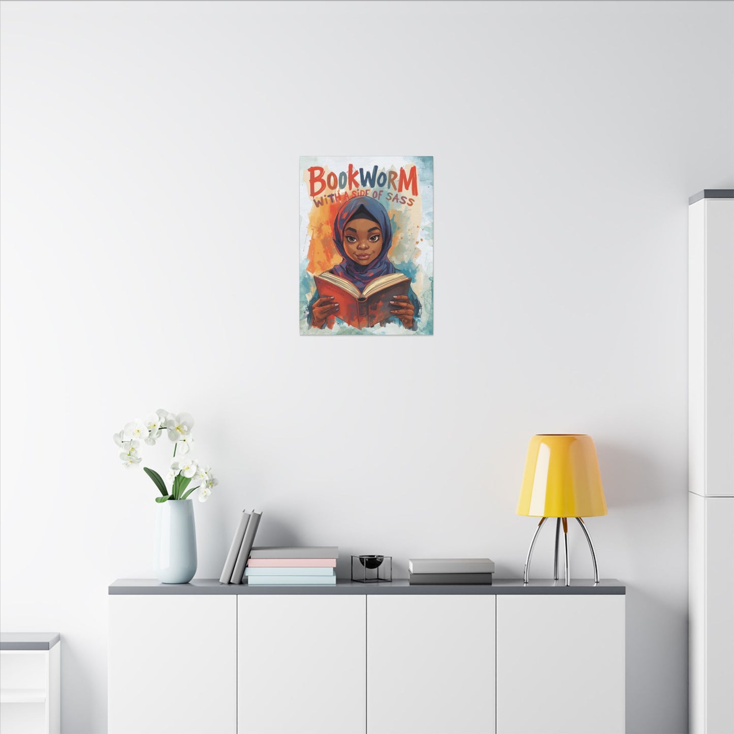 Bookworm Canvas Art | Reading Decor for Book Lovers, Wall Art for Kids, Unique Gift for Readers, Educational Wall Decor, Literary Gift