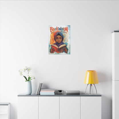 Bookworm Canvas Art | Reading Decor for Book Lovers, Wall Art for Kids, Unique Gift for Readers, Educational Wall Decor, Literary Gift