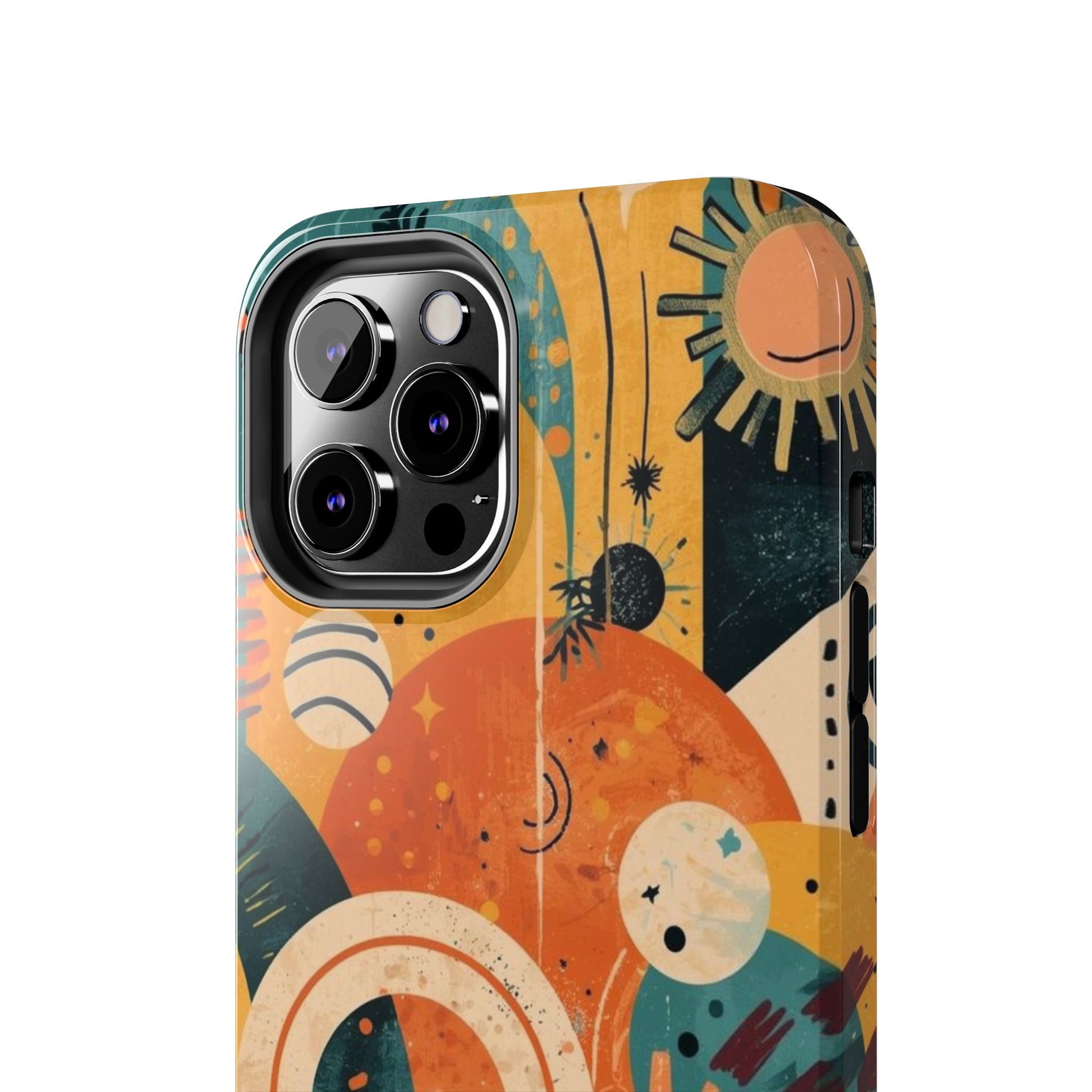 Dopamine Abstract Retro Sun and Moon iPhone Case | Tough Phone Cases - You're My Kind of Weird