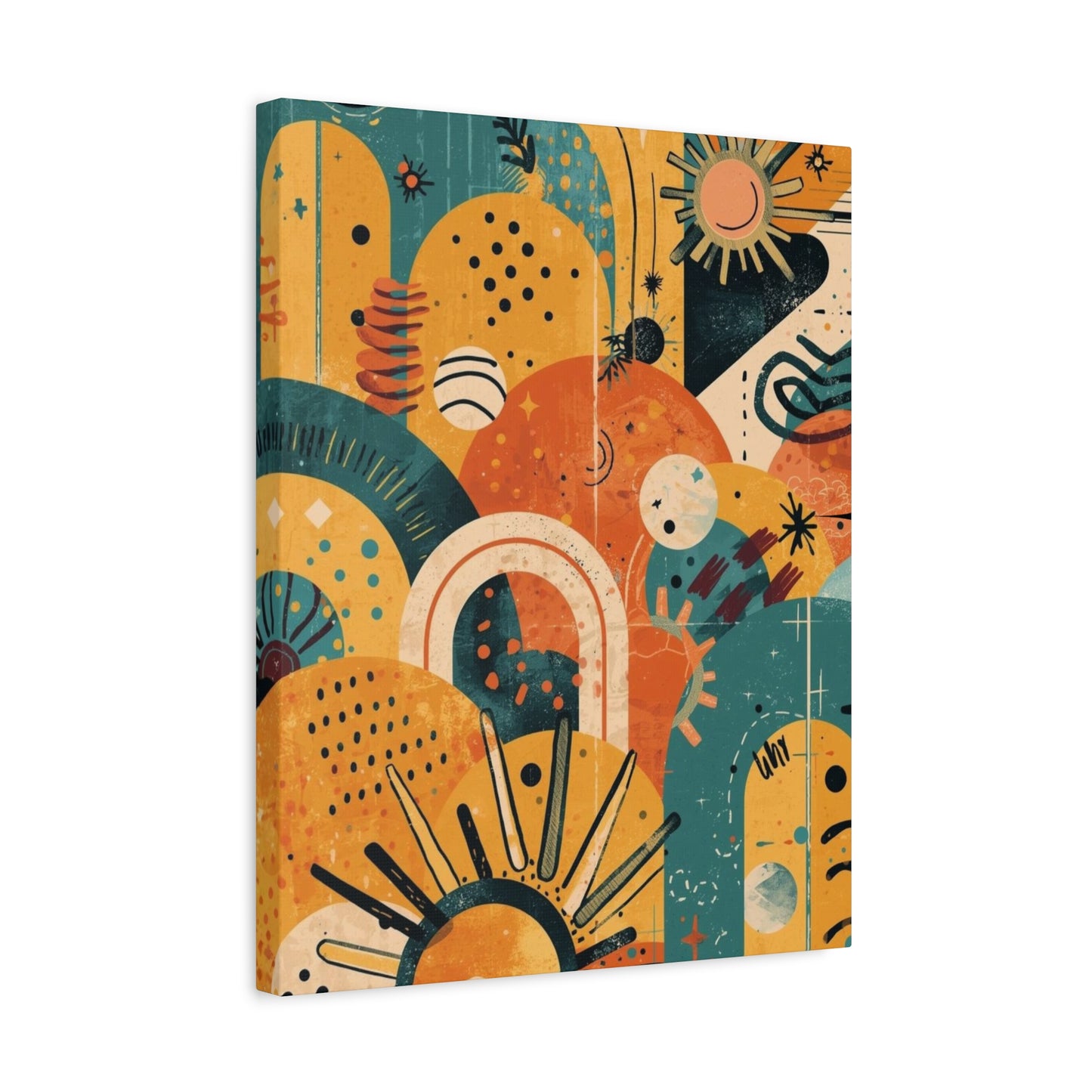 Dopamine Fun Abstract Retro Sunset Collage Canvas - You're My Kind of Weird