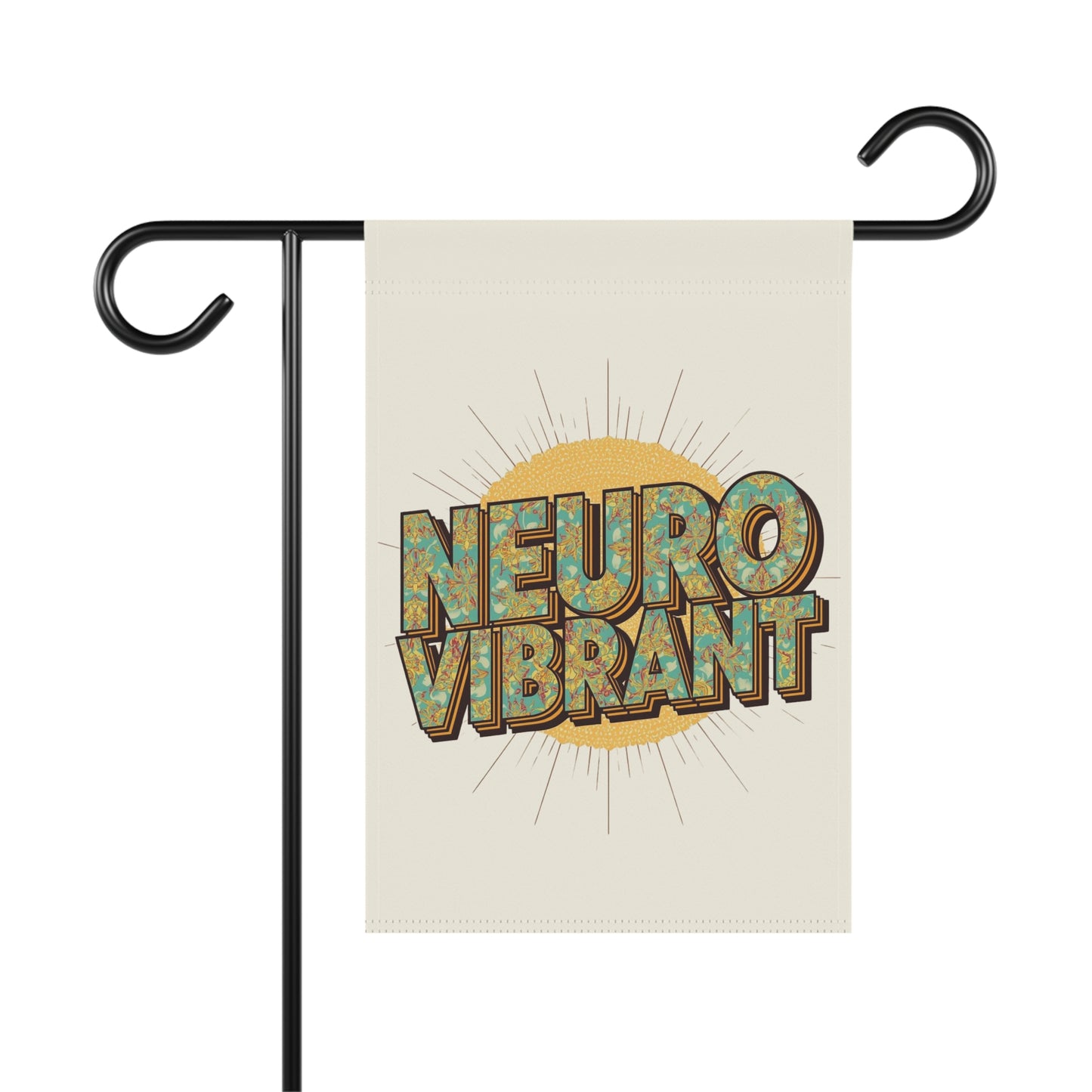 Garden Flag — "Neuro Vibrant" Retro Sun Decorative Banner - You're My Kind of Weird