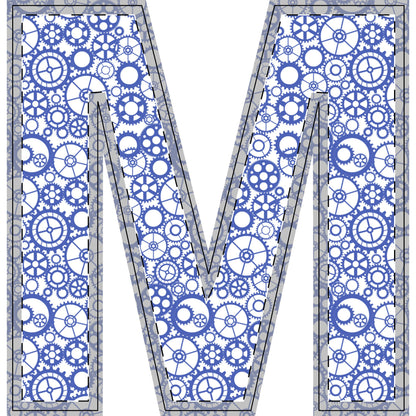 Freestanding Blue Gear Wooden Letters & Shapes - You're My Kind of Weird