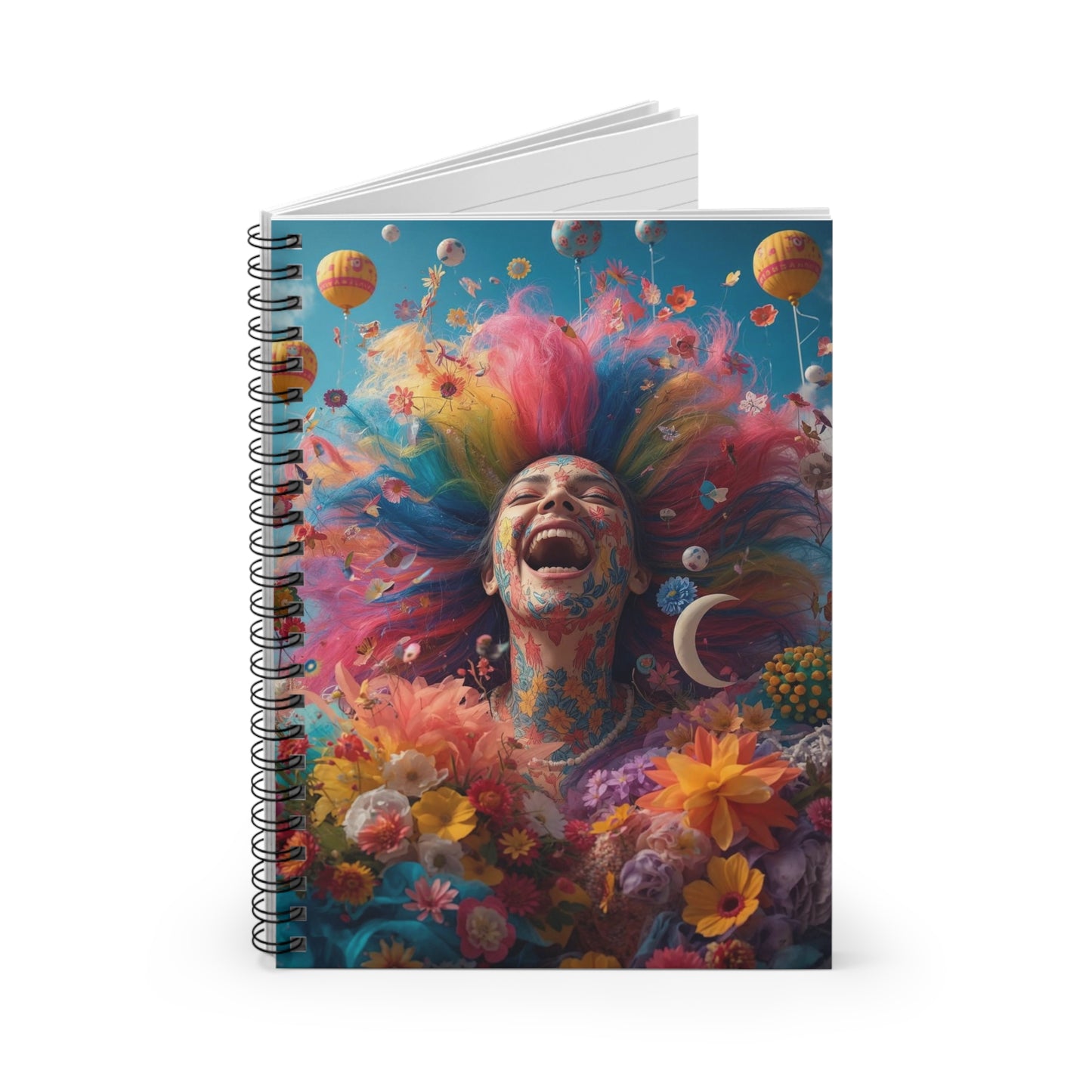 Colorful Imagination Unleashed Spiral Notebook for Creatives, Dream Journal, Gift for Artists, Writing Prompt Notebook, Floral Design, Unique [...]