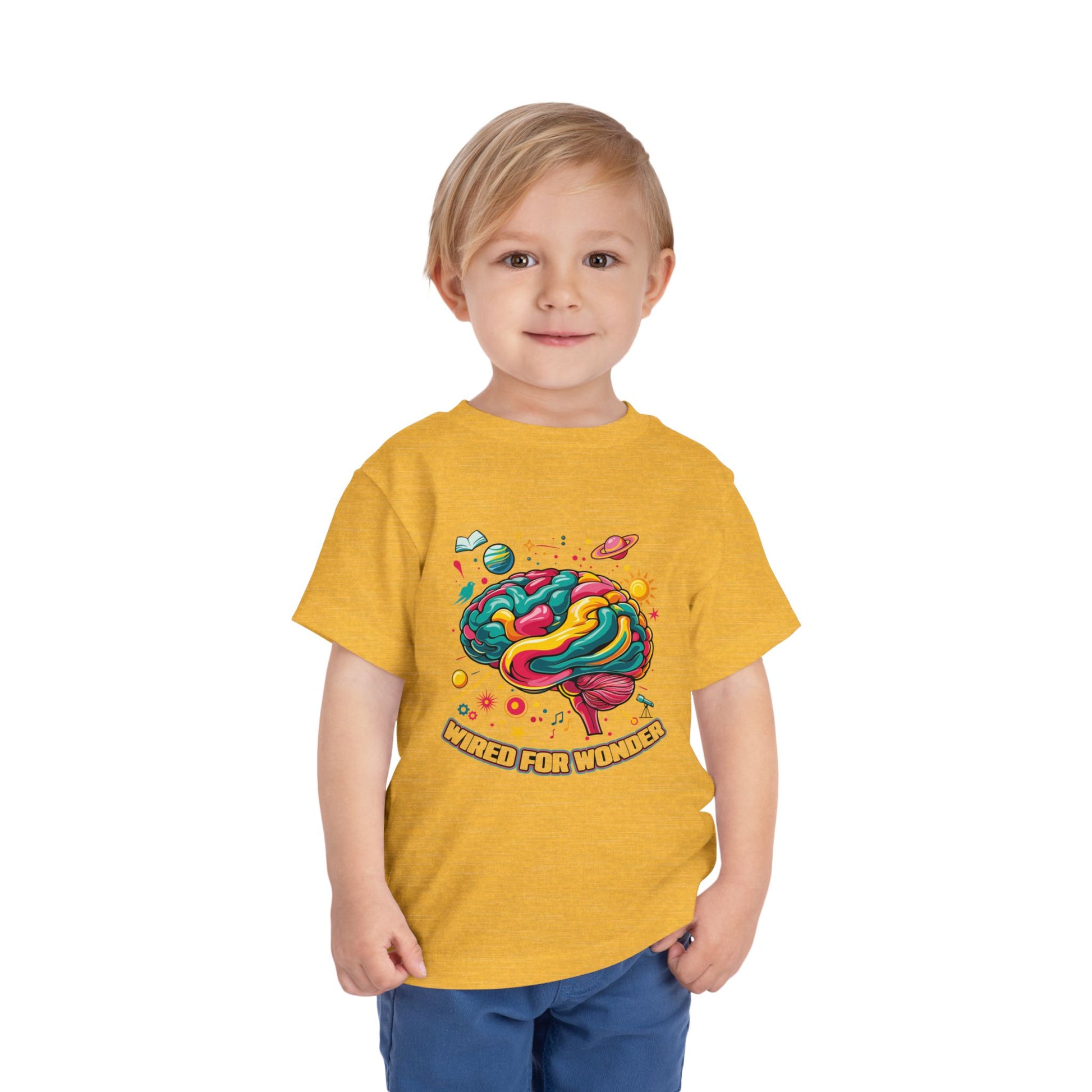 Toddler Tee — 'Wired for Wonder' Colorful Brain Space Graphic - You're My Kind of Weird