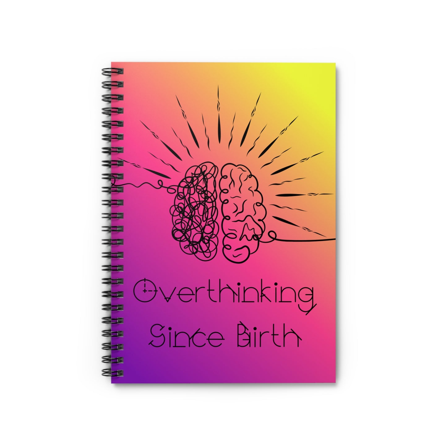 Overthinking Neon Spiral Notebook - Creative Journal for Writers, Students, and Planners, Gift for Anxiety Relief, School Supplies, Mental [...]