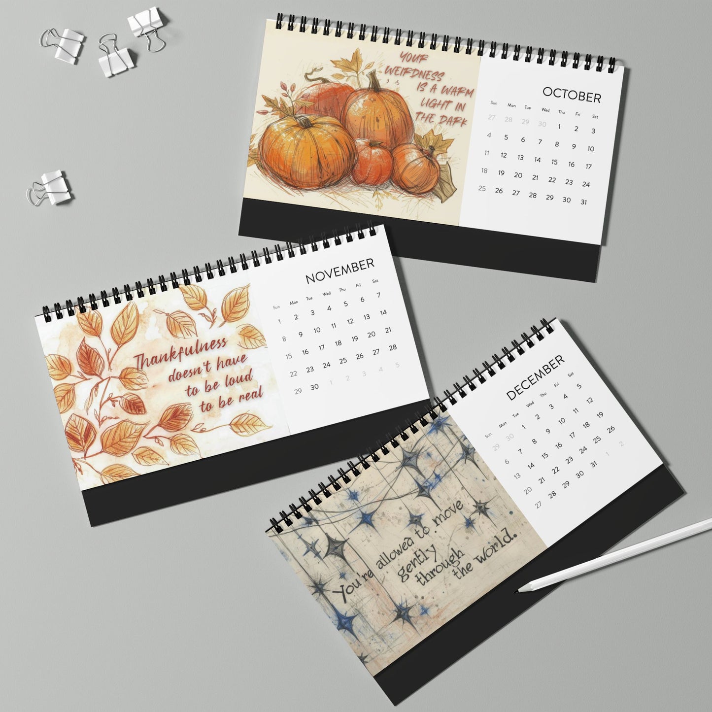 The Gentle Year 2026 Desktop Calendar — Neurodivergent - Affirming Inspirational Desk Calendar - You're My Kind of Weird