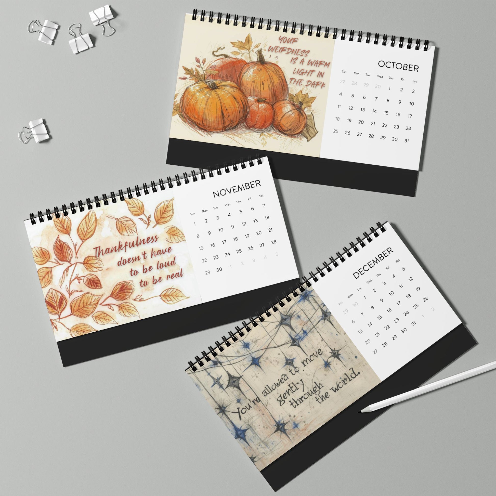 The Gentle Year 2026 Desktop Calendar — Neurodivergent - Affirming Inspirational Desk Calendar - You're My Kind of Weird