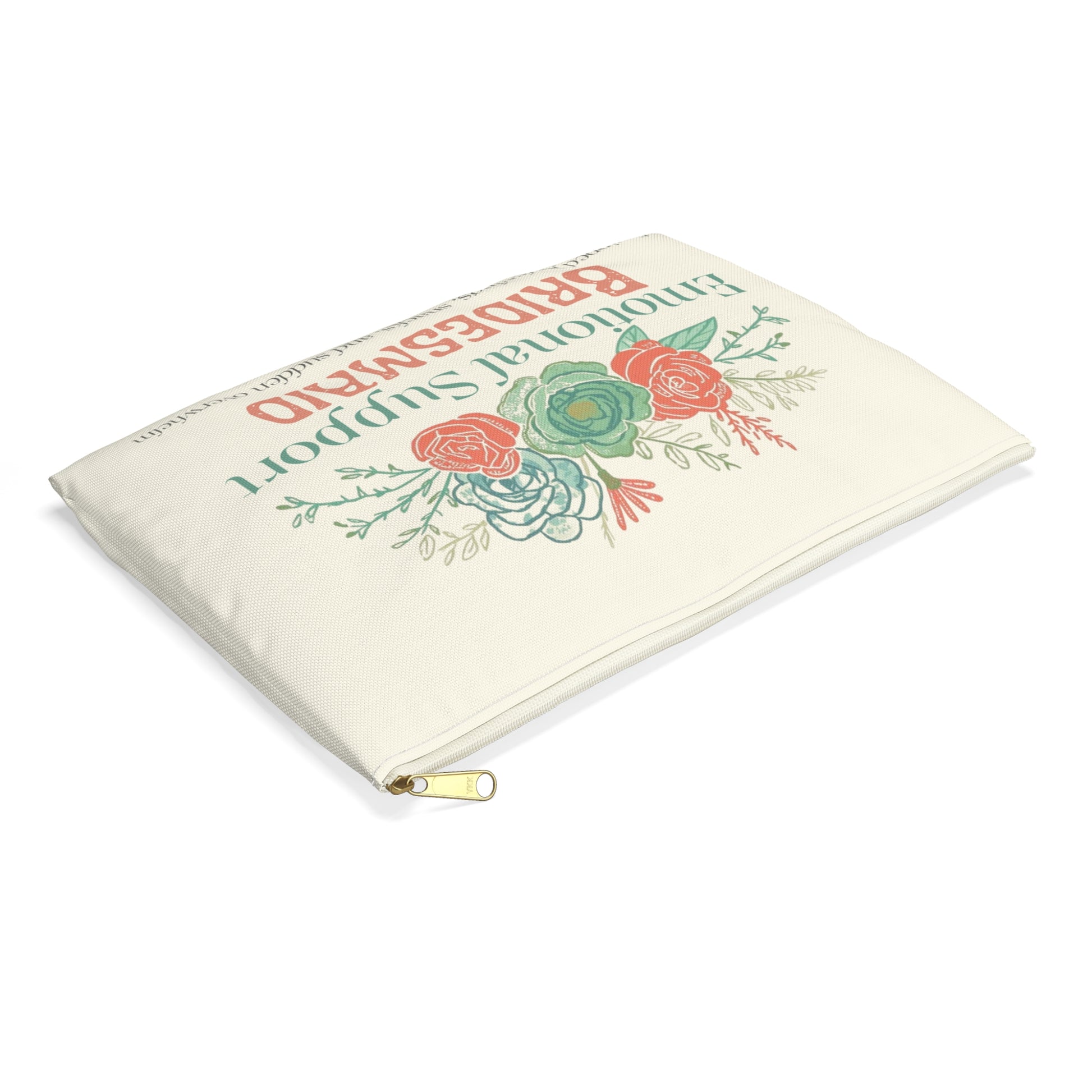 Emotional Support Bridesmaid Accessory Pouch: Floral Makeup & Jewelry Bag for Wedding Party - You're My Kind of Weird