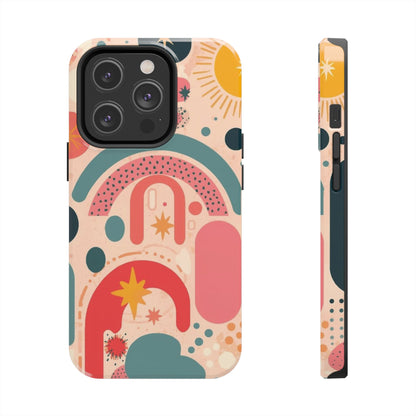 Dopamine Blast Retro Rainbow Pattern i - Phone Case | Abstract Boho Sun Design - You're My Kind of Weird
