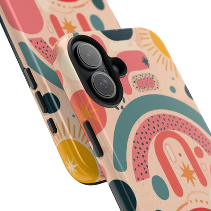 Dopamine Blast Retro Rainbow Pattern i - Phone Case | Abstract Boho Sun Design - You're My Kind of Weird