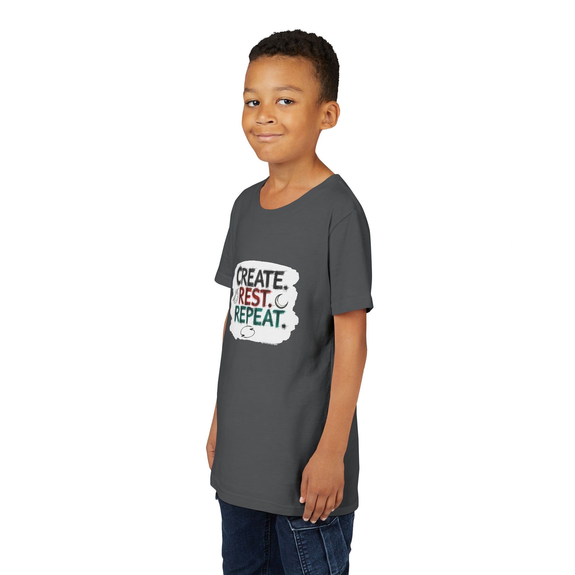 Create. Rest. Repeat. Kids Kwanzaa Shirt | Youth Creativity Tee | Uplifting Holiday Gift for Young Dreamers - You're My Kind of Weird