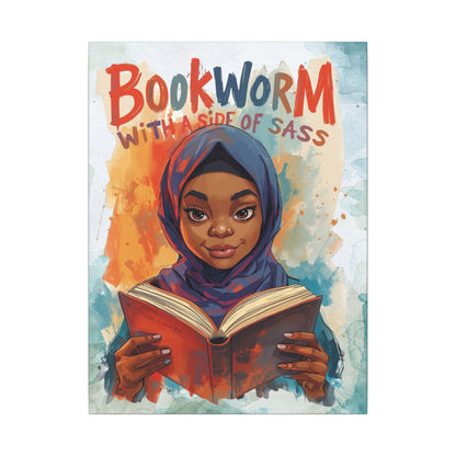 Bookworm Canvas Art | Reading Decor for Book Lovers, Wall Art for Kids, Unique Gift for Readers, Educational Wall Decor, Literary Gift