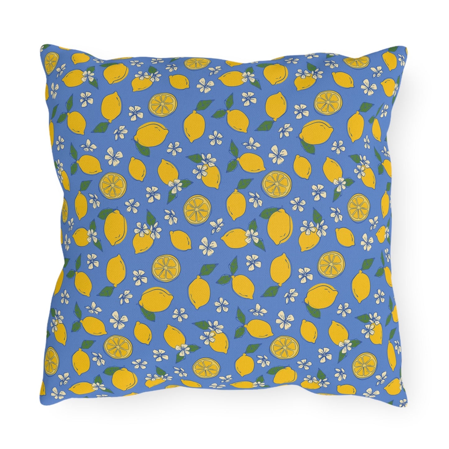 Blue Lemon Outdoor Pillow Cover | Citrus Patio Pillow - You're My Kind of Weird