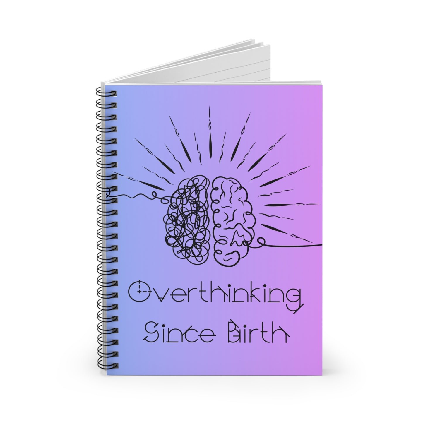Overthinking Blue and Purple Spiral Notebook - Creative Journal for Writers, Students, and Planners, Gift for Anxiety Relief, School Supplies, Mental [...]