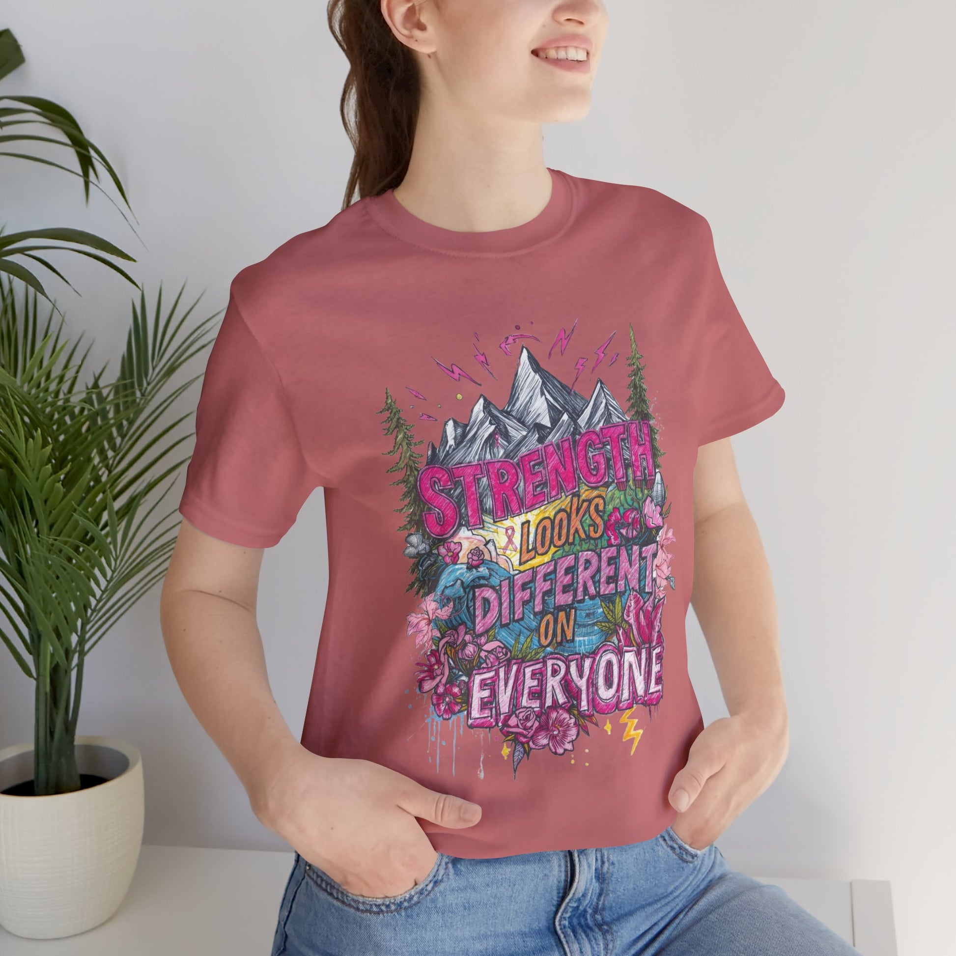 Strength Looks Different Mountainscape Unisex Shirt - You're My Kind of Weird T-Shirt