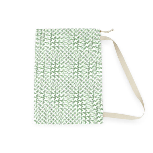 Green Geometric Drawstring Laundry Bag - You're My Kind of Weird