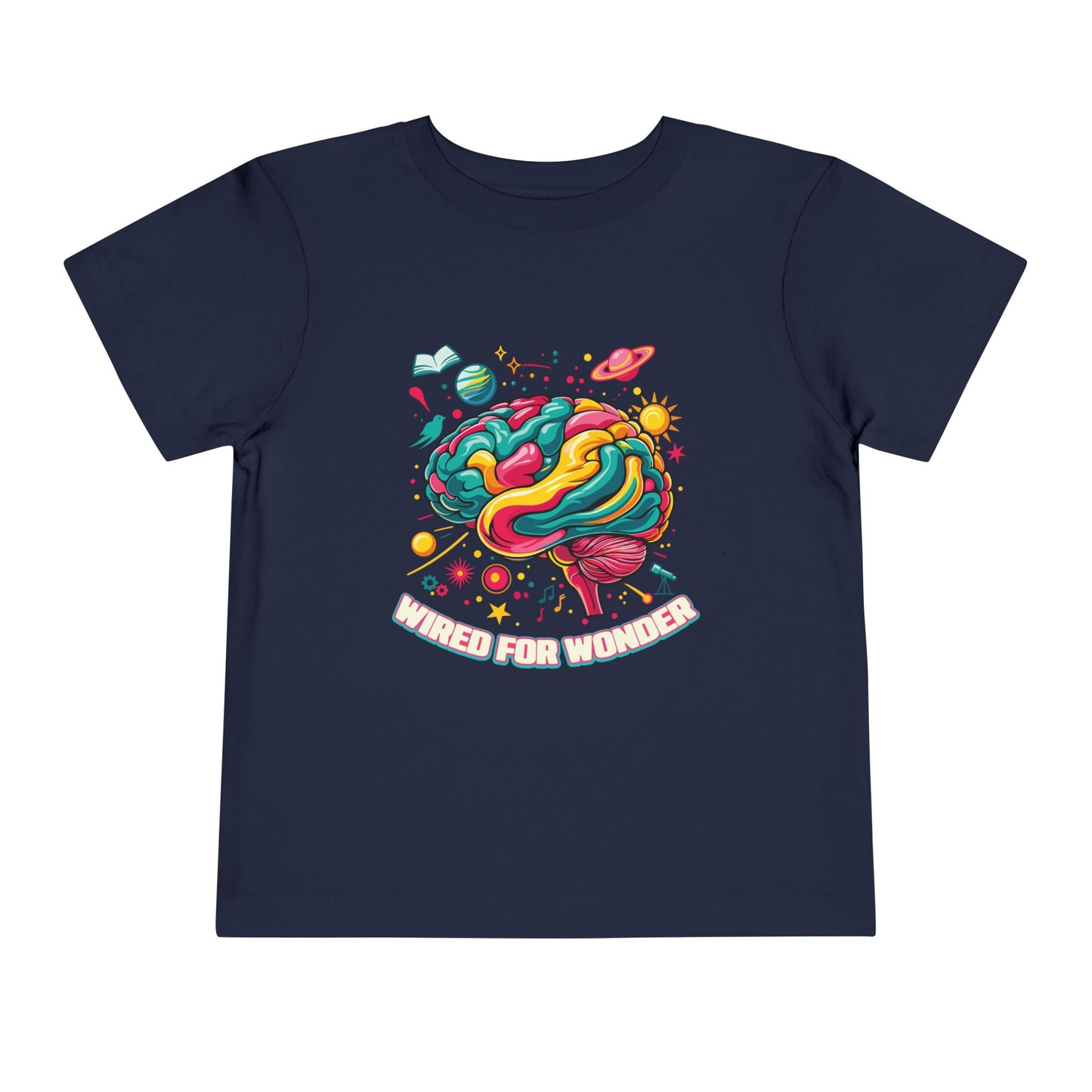 Toddler Tee — 'Wired for Wonder' Colorful Brain Space Graphic - You're My Kind of Weird
