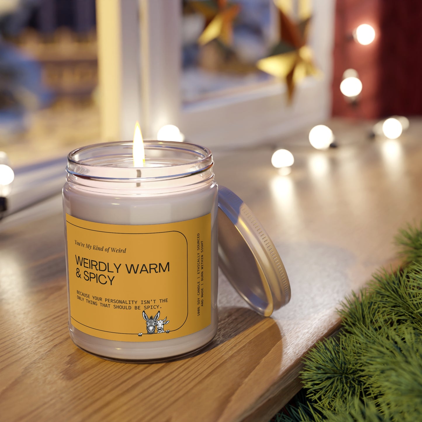 Weirdly Warm & Spicy Soy Candle - Cozy Home Decor, Unique Gift, Self-Care, Aromatherapy, Holiday Celebration