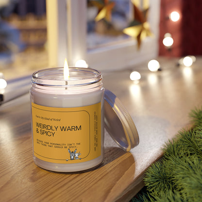Weirdly Warm & Spicy Soy Candle - Cozy Home Decor, Unique Gift, Self-Care, Aromatherapy, Holiday Celebration