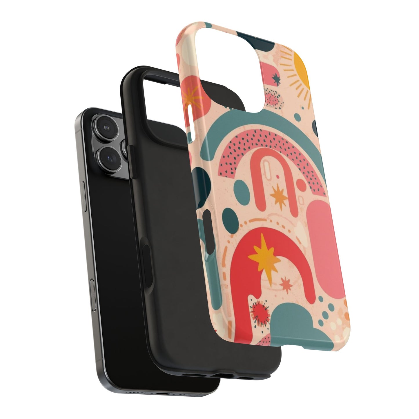Dopamine Blast Retro Rainbow Pattern i - Phone Case | Abstract Boho Sun Design - You're My Kind of Weird