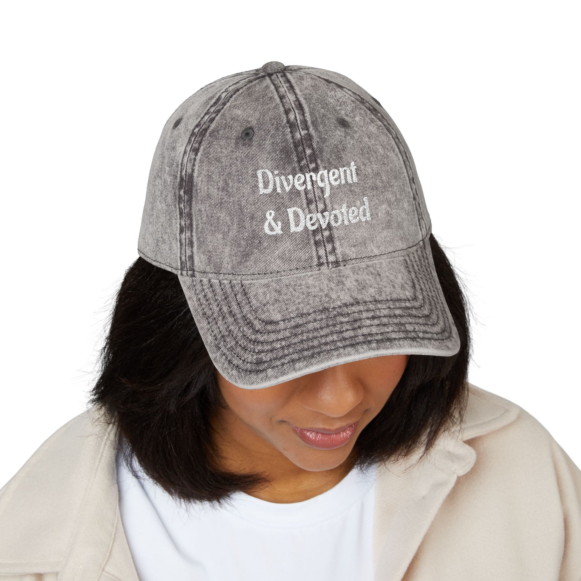 Divergent & Devoted Cap | Vintage Embroidered Hat - You're My Kind of Weird