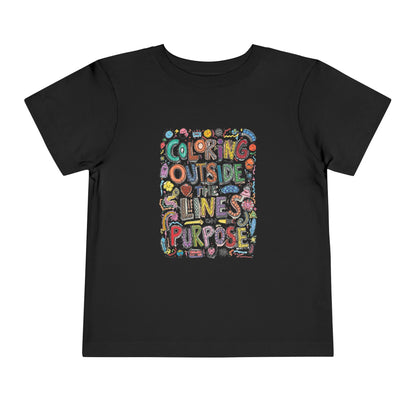 Creative Toddler Short Sleeve Tee - "Coloring Outside the Lines on Purpose", Kids' Gift, Playful Apparel, Summer Outfit, Art-Inspired [...]