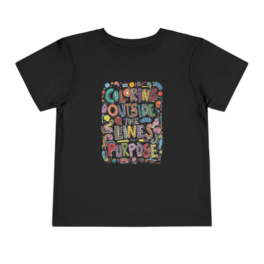 "Coloring Outside the Lines on Purpose" Creative Toddler Short Sleeve Tee - You're My Kind of Weird Kids clothes