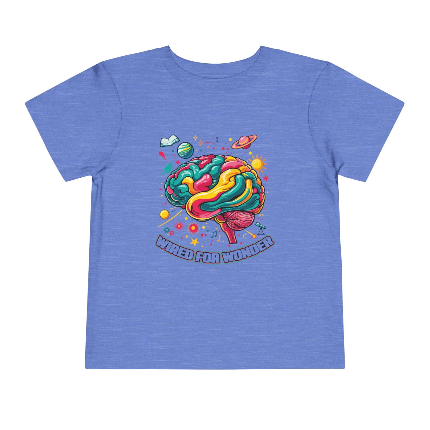 Toddler Tee — 'Wired for Wonder' Colorful Brain Space Graphic - You're My Kind of Weird