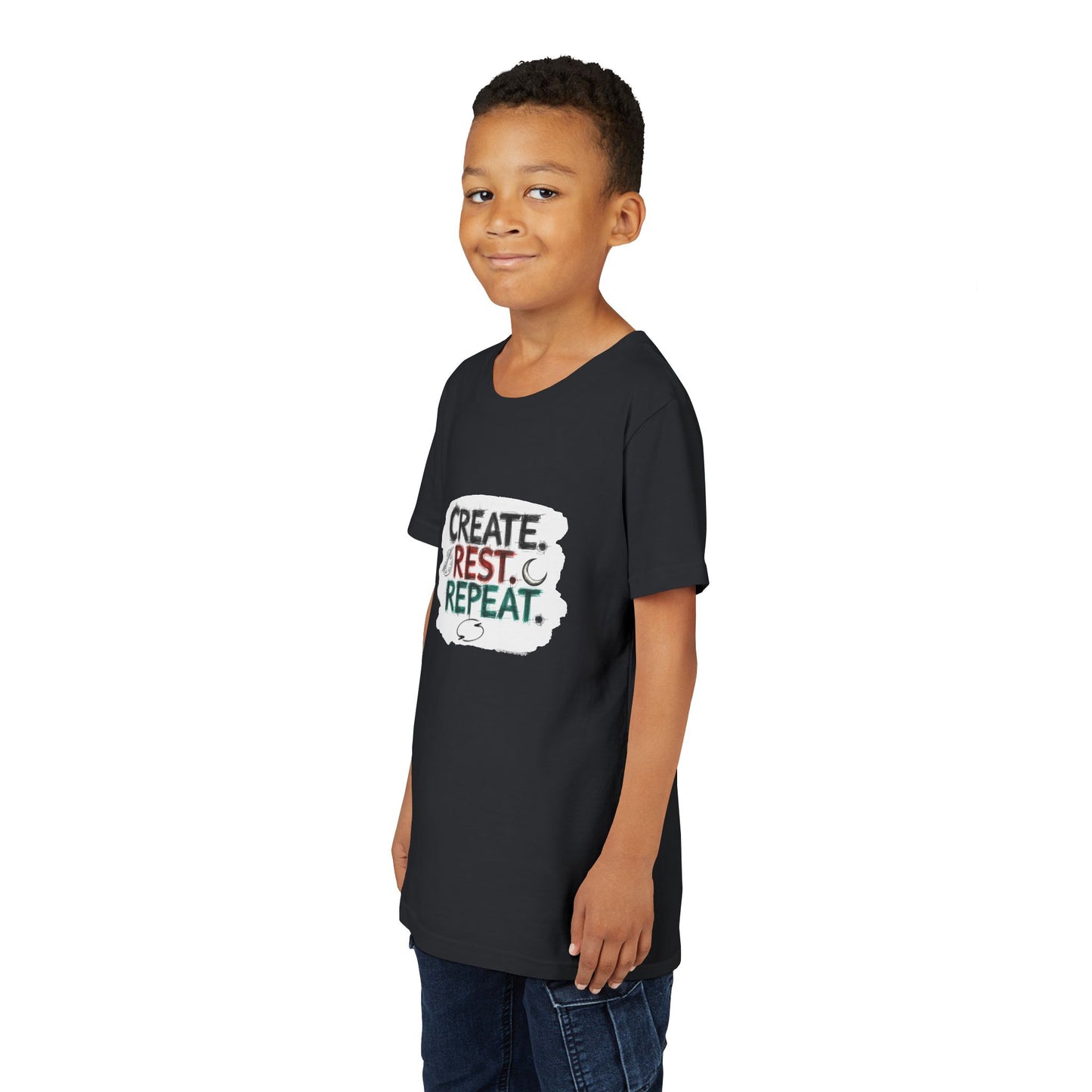 Create. Rest. Repeat. Kids Kwanzaa Shirt | Youth Creativity Tee | Uplifting Holiday Gift for Young Dreamers - You're My Kind of Weird