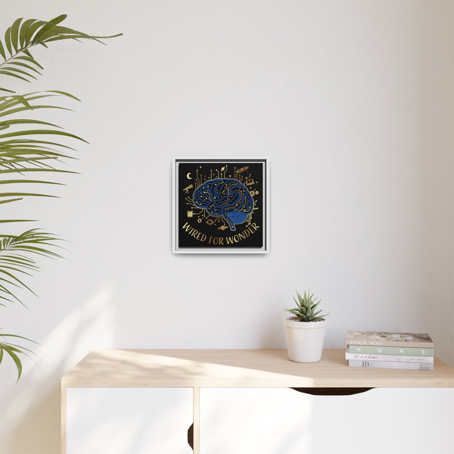 Framed Matte Canvas - "Wired for Wonder" Brain Art - You're My Kind of Weird