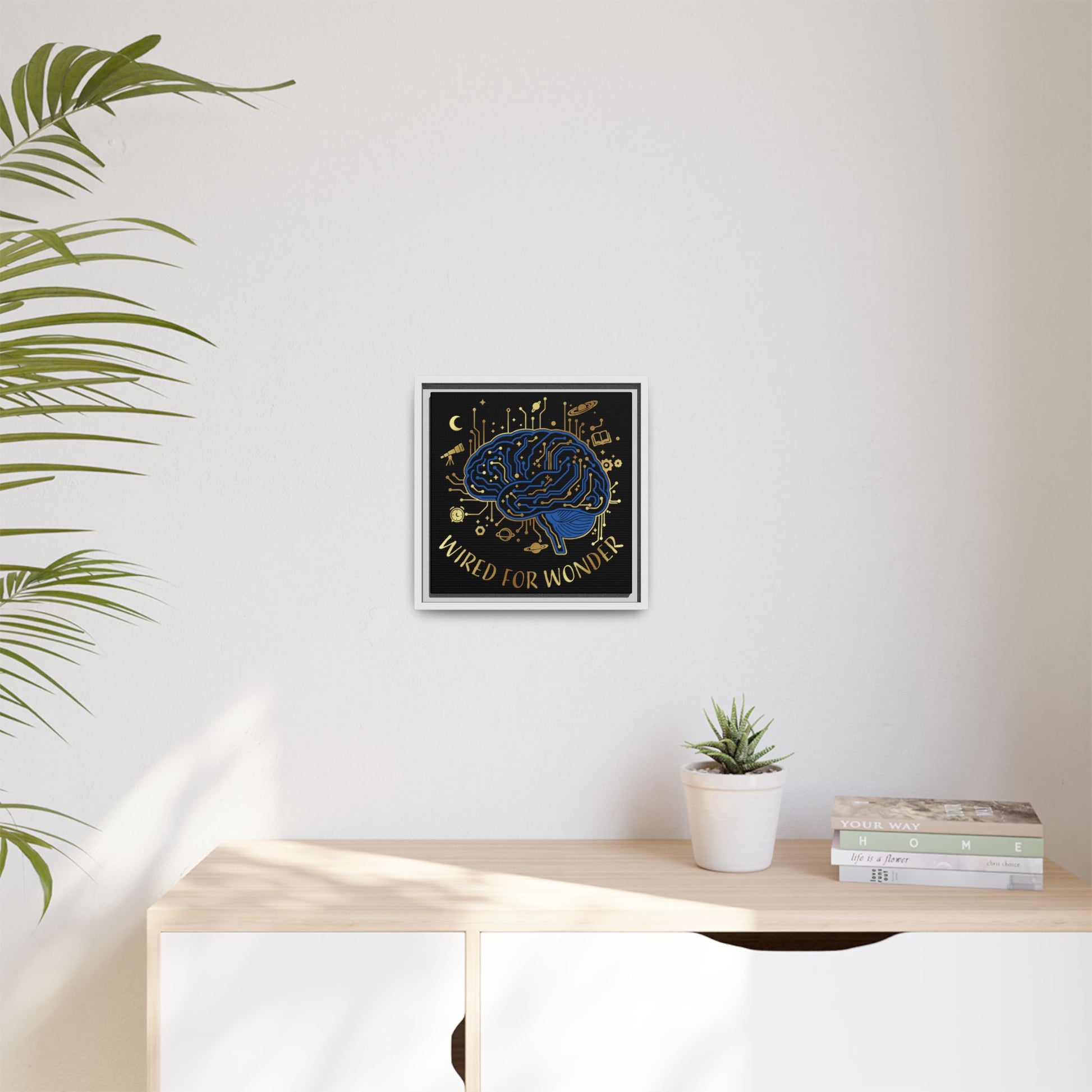 Framed Matte Canvas - "Wired for Wonder" Brain Art - You're My Kind of Weird