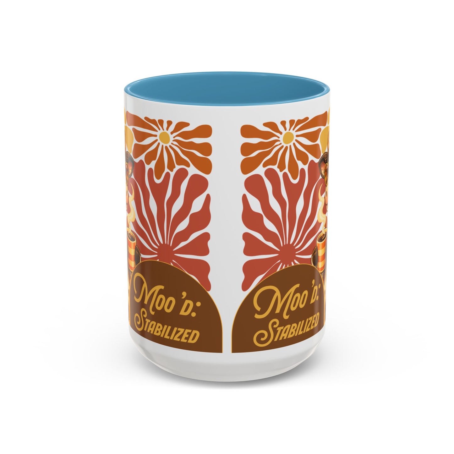 "Moo'd: Stabilized" Hippie Cow Accent Mug (15oz) - You're My Kind of Weird