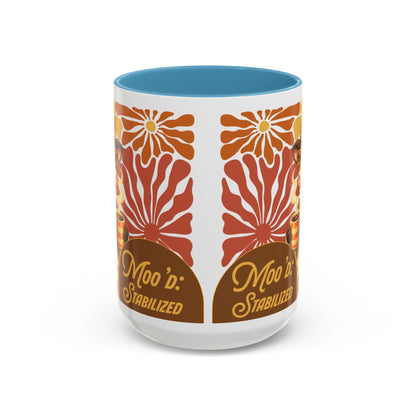 "Moo'd: Stabilized" Hippie Cow Accent Mug (15oz) - You're My Kind of Weird