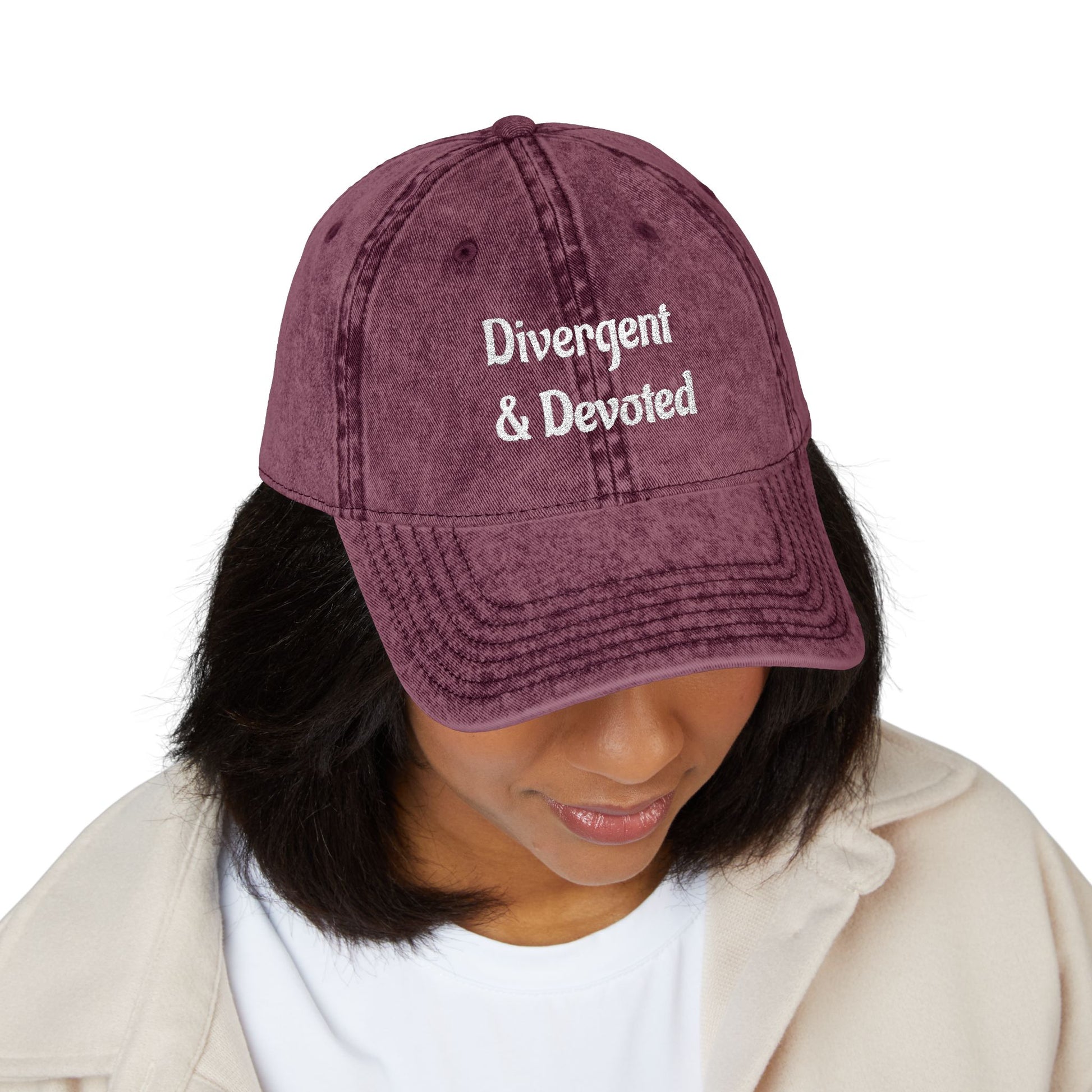 Divergent & Devoted Cap | Vintage Embroidered Hat - You're My Kind of Weird