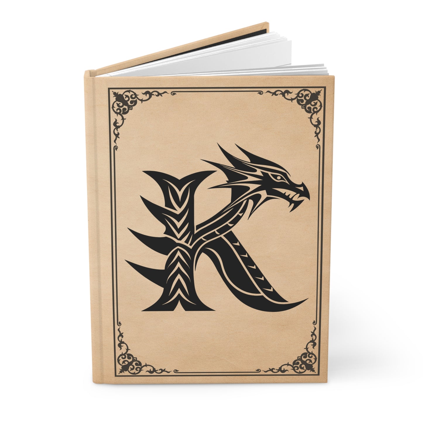 Fantasy Dragon Monogram Hardcover Journal | DnD Quest Log Lined Diary - You're My Kind of Weird