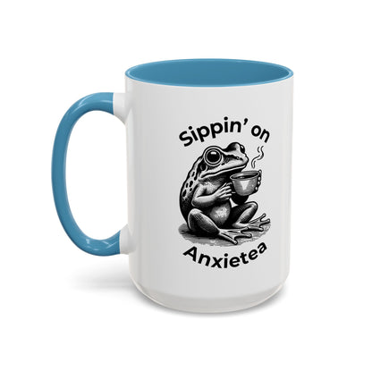 Sippin’ on Anxietea Frog Ceramic Mug (11/15oz) - You're My Kind of Weird