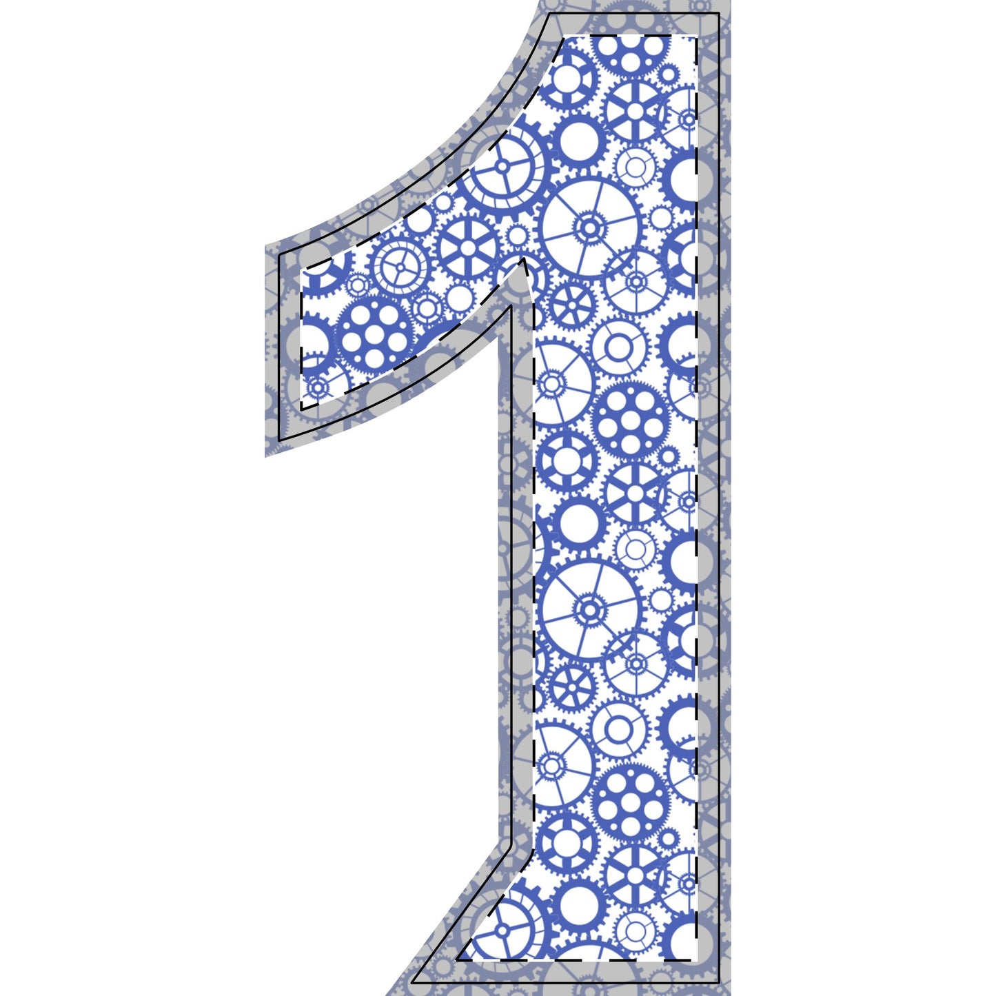Freestanding Blue Gear Wooden Letters & Shapes - You're My Kind of Weird