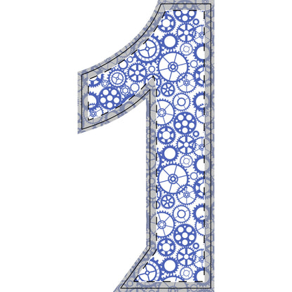 Freestanding Blue Gear Wooden Letters & Shapes - You're My Kind of Weird