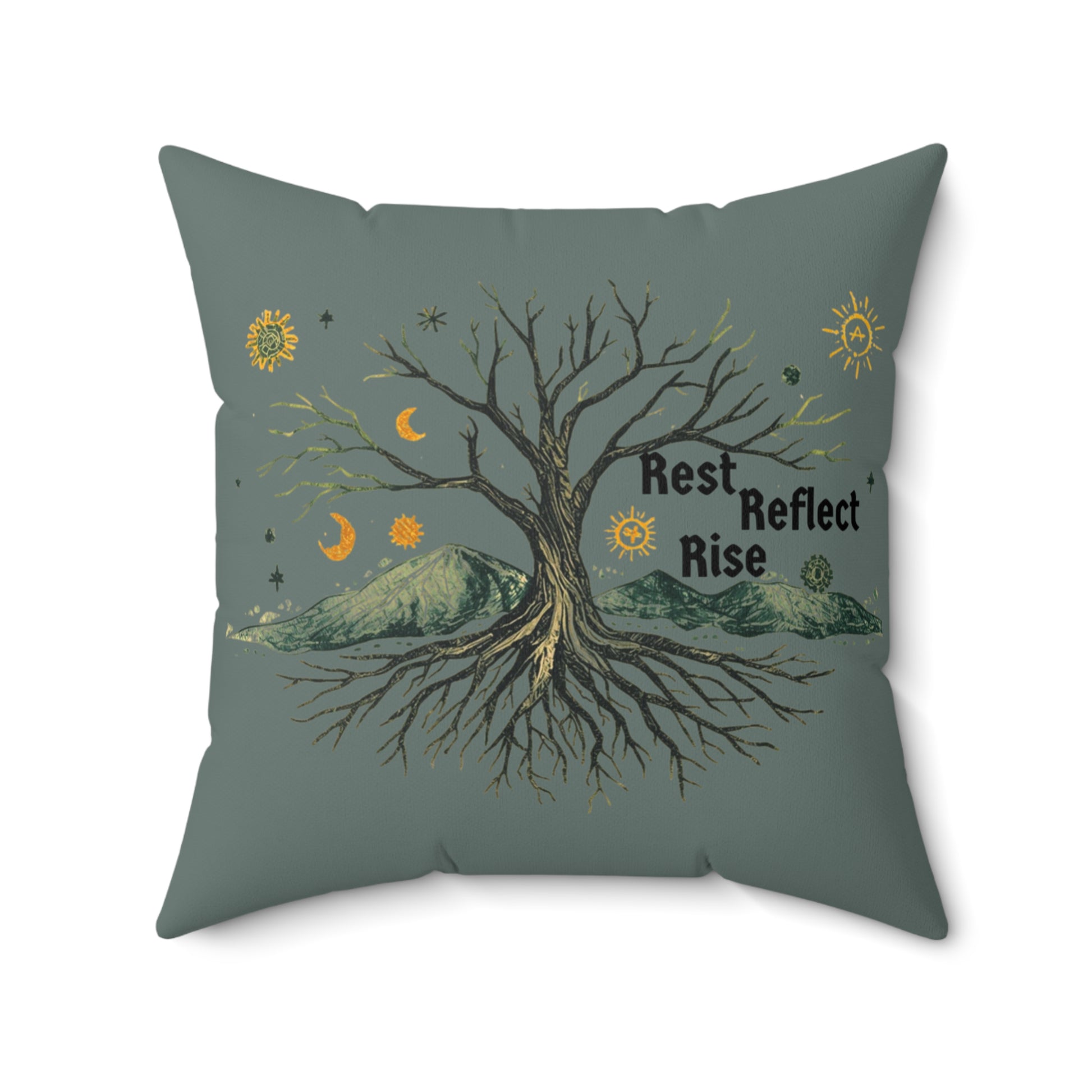 Solstice Nature - Inspired Decorative Pillow, Rest Reflect Rise Cushion - You're My Kind of Weird