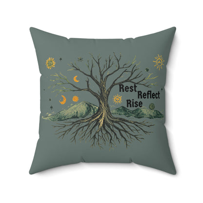 Solstice Nature - Inspired Decorative Pillow, Rest Reflect Rise Cushion - You're My Kind of Weird
